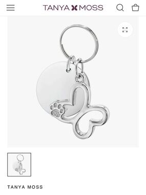 Tanya Moss Butterfly Paw Print Dog Tag / Key Ring